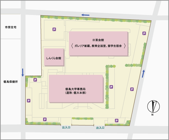 新蔵キャンパス内の地図