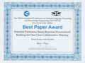 Qian Zhang and Fuji Ren_Best Paper Award.png