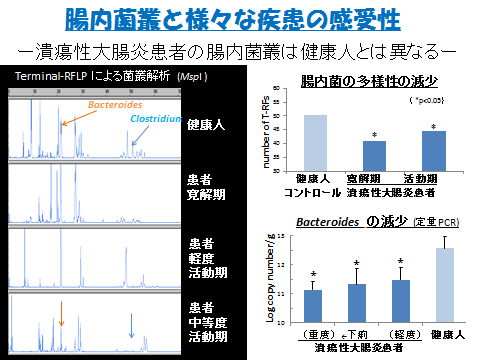 腸内菌叢と様々な疾患の感受性