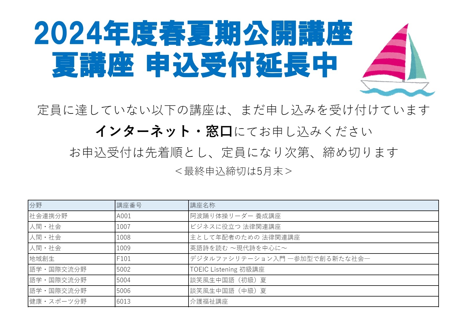 2024春夏公開講座申込延長中 (JPG 285KB)